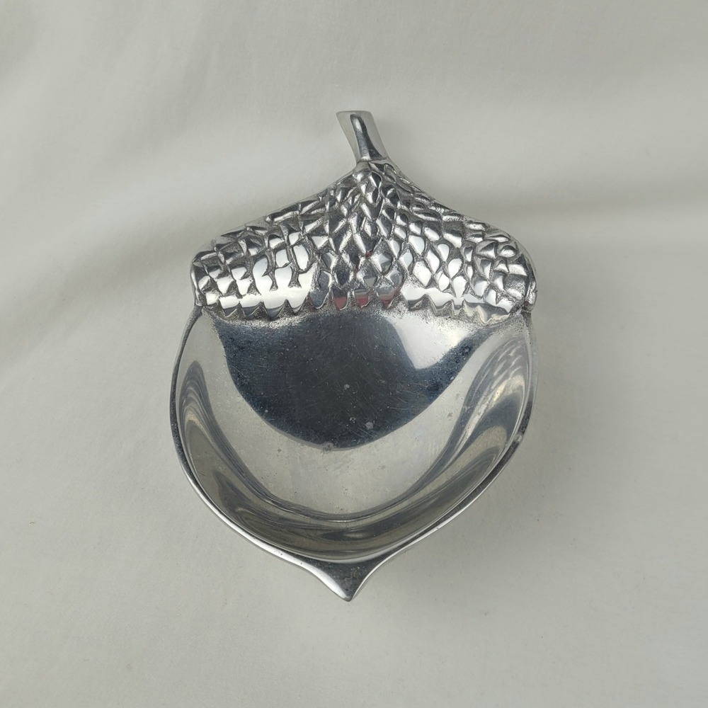 Mariposa Brillante Acorn Nut Bowl Silver Aluminum Handcrafted Made in Mexico
